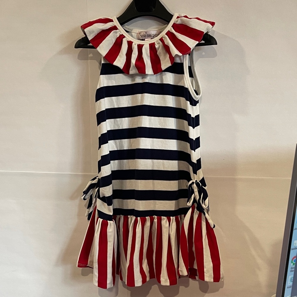 Halabaloo Red and Blue Striped Girls Dress size 6